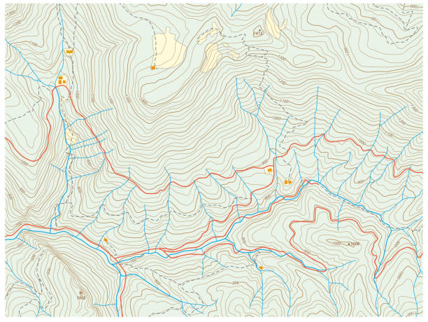 illustrazioni stock, clip art, cartoni animati e icone di tendenza di mappa topografica immaginaria - glen trool