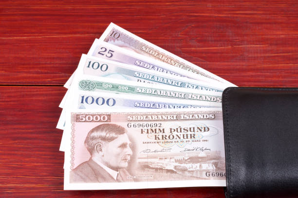 istock Old Icelandic money in the black wallet 1020543522