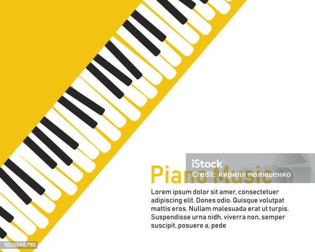 Ilustración de Piano Sobre Un Fondo Amarillo y más Vectores Libres de Derechos de Póster - Póster, Piano, Plantilla - Producto de arte y artesanía