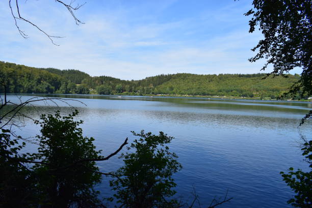 istock caldera lake ''Pulvermaar in Eifel region 1020557716