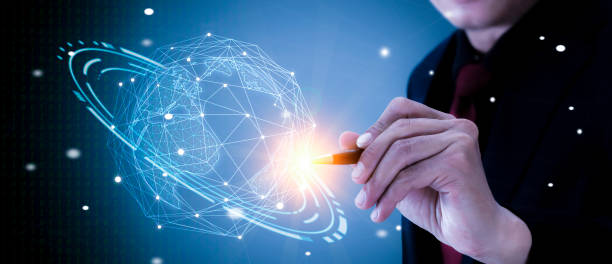istock Businessman holding global network and data exchanges over the world 1020563536