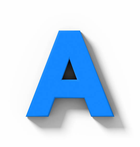 istock letter A 3D blue isolated on white with shadow - orthogonal projection 1020564638