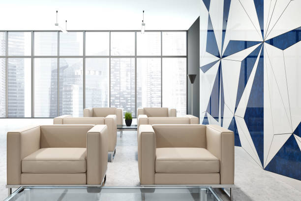 istock Geometric pattern office company waiting room 1020566098