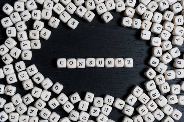 istock Word  on wooden cubes on a black wooden table with copy space 1020567672