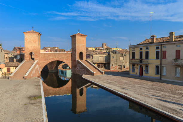 istock Comacchio, Trepponti architectural complex dating to the 1634 and town symbol (Emilia-Romagna, Italy) 1020592744