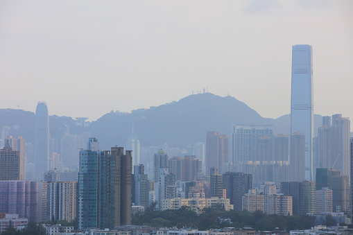 the middle of Kowloon, Hong Kong Skyline
