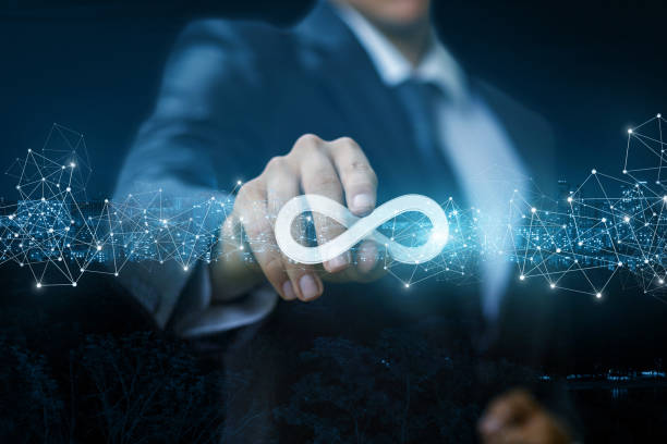 istock Unlimited Internet shows a businessman . 1020606174
