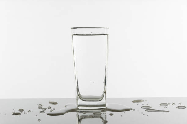 istock Water glass on white background. Glass with clean drinking water. 1020620958