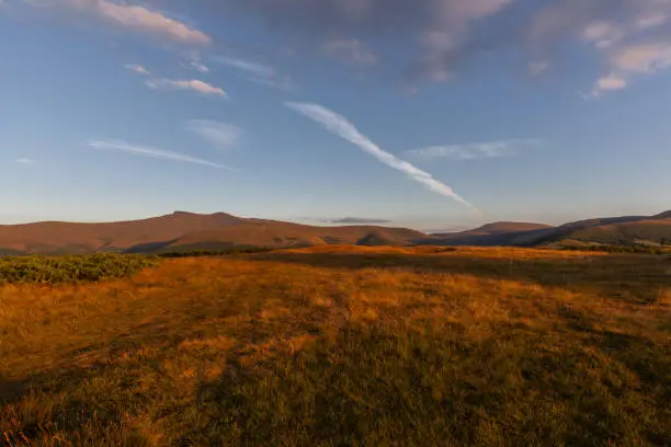 Brecon Beacons Nationalparks Wales  Landscape at Sunset Europe Nature Travel