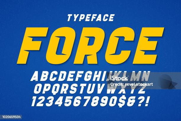 Force Heavy Display Font Design Swatches Color Control Stock Illustration - Download Image Now