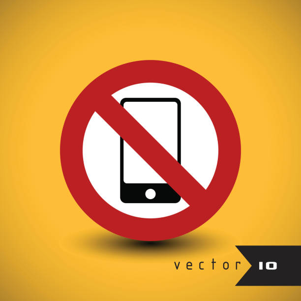 verbotene handy-zeichen verboten smartphone-vektorgrafik-symbol - cell phone ban stock-grafiken, -clipart, -cartoons und -symbole