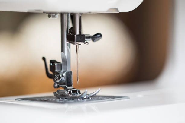 istock Professional sewing machine for creativity and making clothes. Needle close-up. Hobbi 1020666862