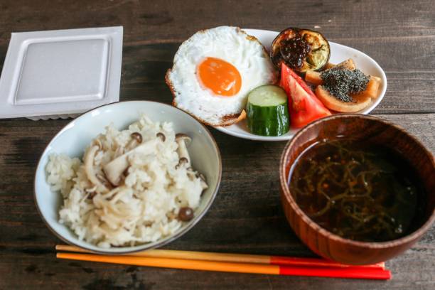 Okinawa style Okinawa style breakfast in Japan sunomono stock pictures, royalty-free photos & images