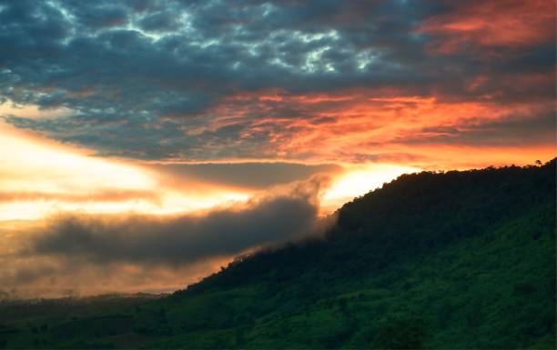 istock Sky after sunset in mountain background : Thailand 1020674562