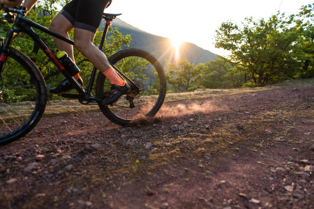 istock Unrecognizable man riding a bicycle in nature 1020675926