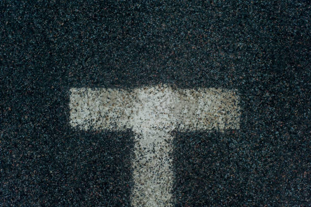 istock Directly Above Shot Of Road Marking 1020686558