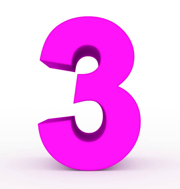 istock number 3 3d clean purple isolated on white 1020686798