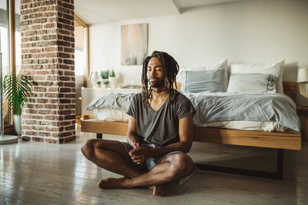 istock First thing in the morning for him is yoga 1020703516