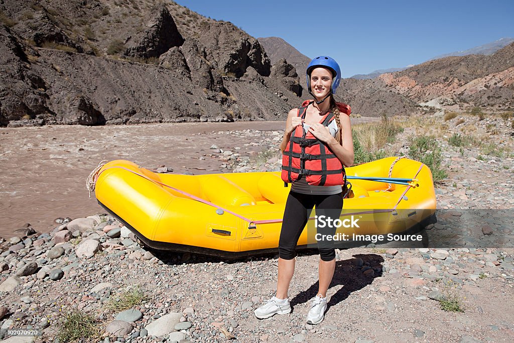 Femme prête pour le rafting en eau vive - Photo de Argentine libre de droits