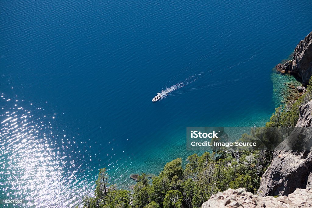 High angle view of boat on water  Aerial View Stock Photo