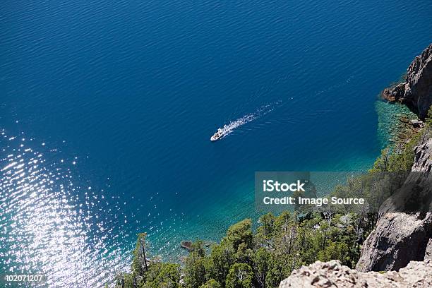 High Angle View Of Boat On Water Stock Photo - Download Image Now - Aerial View, Argentina, Beauty In Nature