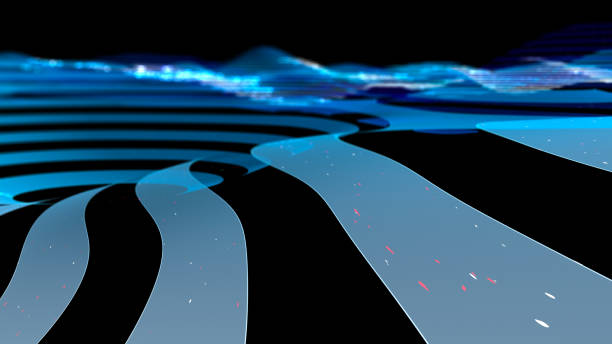 istock Parallel roads following a landscape. Abstract background. 3D rendering 1020712422