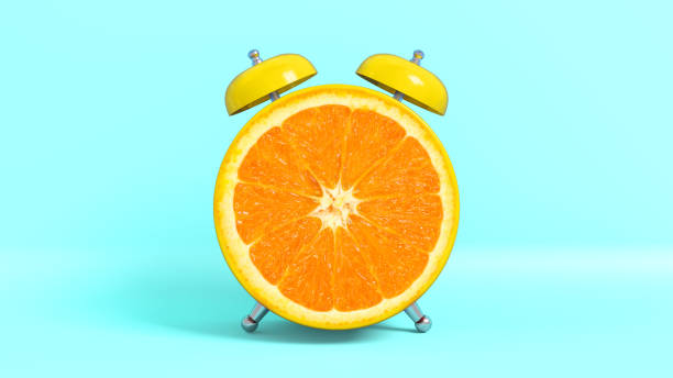 istock Wake up vintage morning shaped orange. 3D rendering. 1020712512