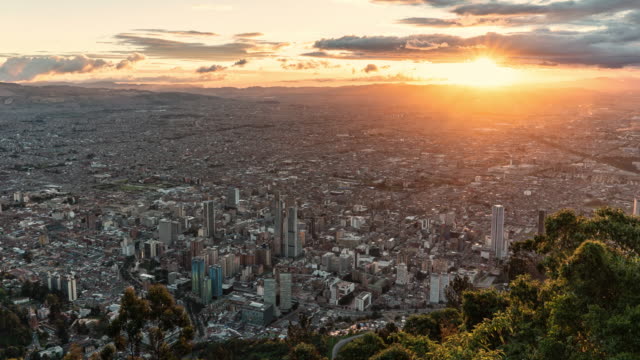 Bogota timelapse sunset from a high up vantage point