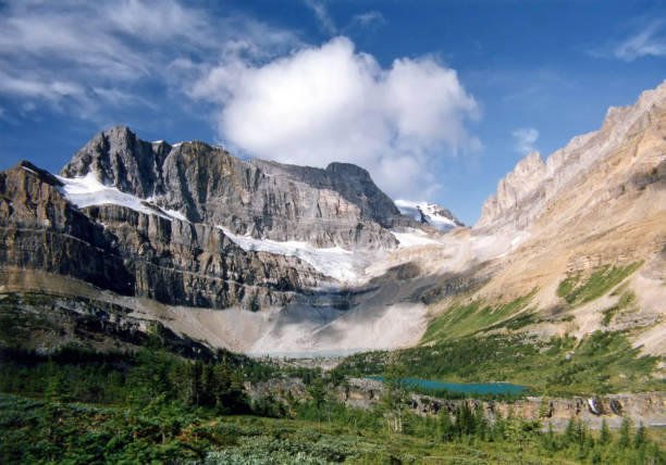 istock Glacial lake in summer with surrounding mountain peaks 1020752846
