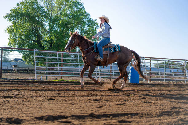 istock Cowgirl Horseback Riding 1020755606