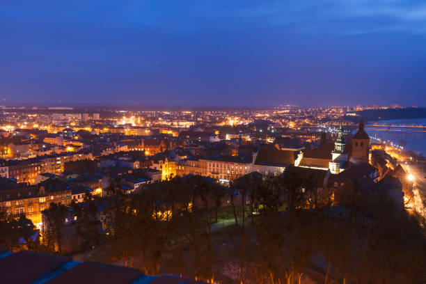 istock Old town of Grudziadz at night 1020760874