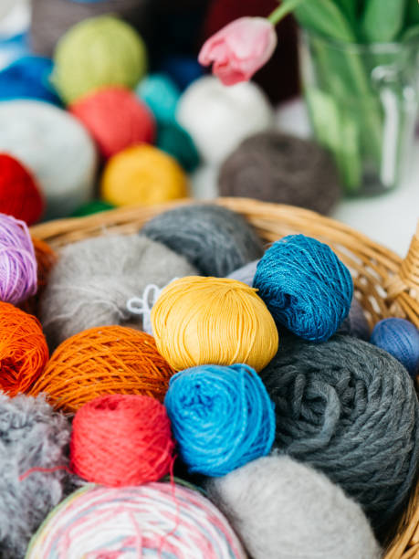 istock Basket with colorful yarn 1020761554