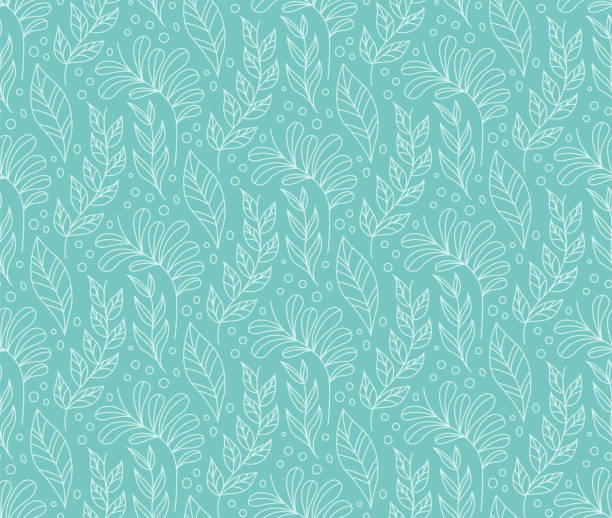 stilvolle nahtlose blumenmuster. vektor-blatt hintergrund. ornament-stoff. - seamless pattern leaf cute stock-grafiken, -clipart, -cartoons und -symbole