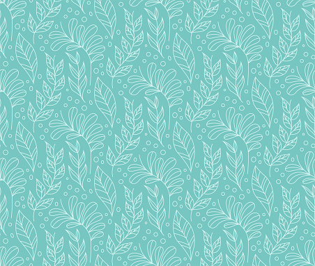 Vector Floral Seamless Pattern. Decorative Plant Background. Fabric Ornament texture with leaves and flowers.