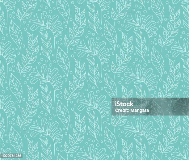 Floral Stylish Seamless Pattern Vector Leaf Background Fabric Ornament Texture Stock Illustration - Download Image Now