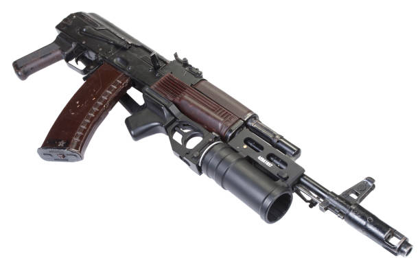 istock Kalashnikov AK 74 with GP-25 grenade launcher isolated on white 1020774560