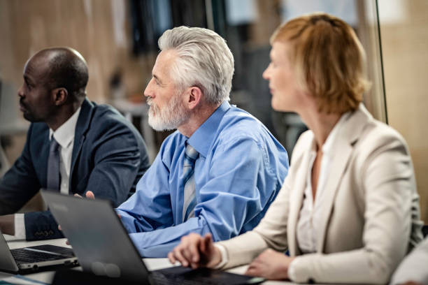 istock Business people listening to a presentation 1020788710