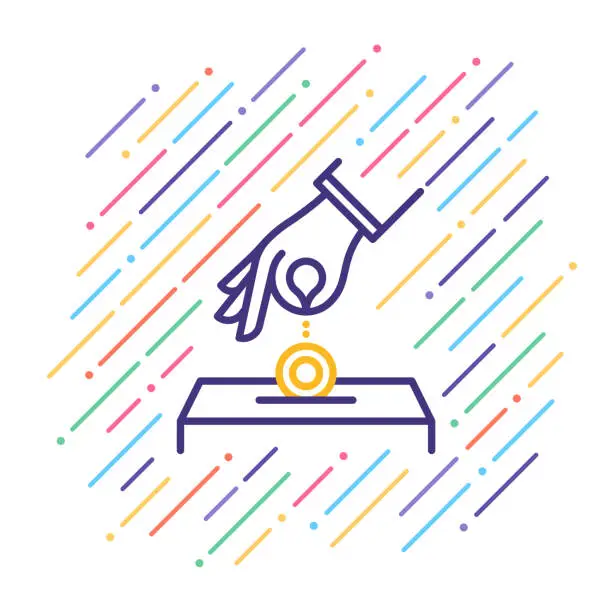 Vector illustration of Donation Line Icon