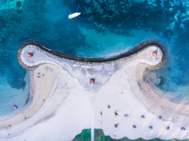 istock Bali coast with a figurative breakwater aerial view 1020798556