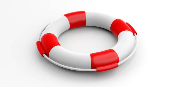 istock Life buoy on white background. 3d illustration 1020803458