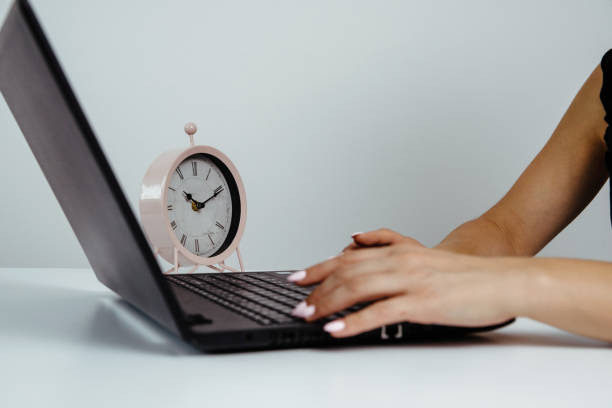 istock The woman spends time in front of the computer 1020818718