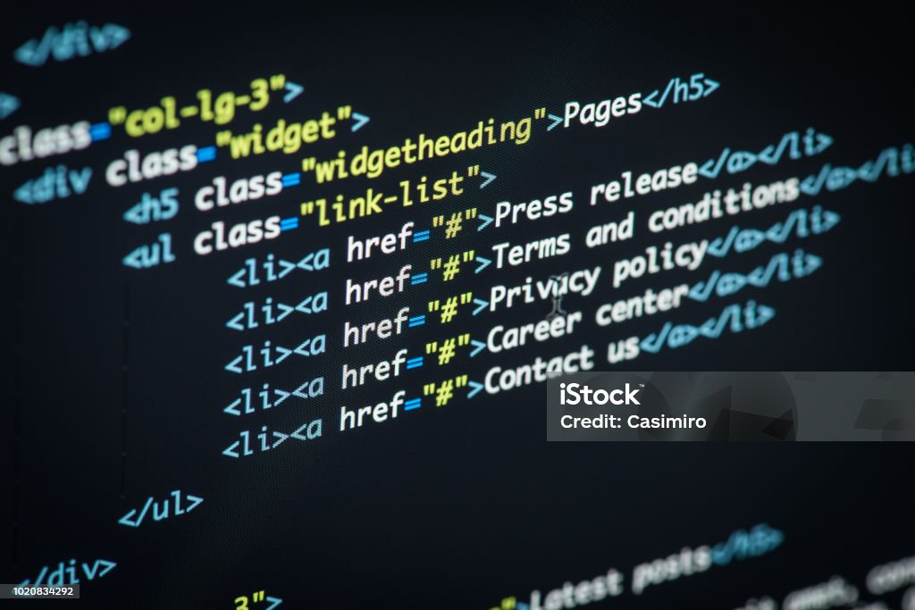Html And Css Code Developing Screenshot Stock Photo - Download Image ...