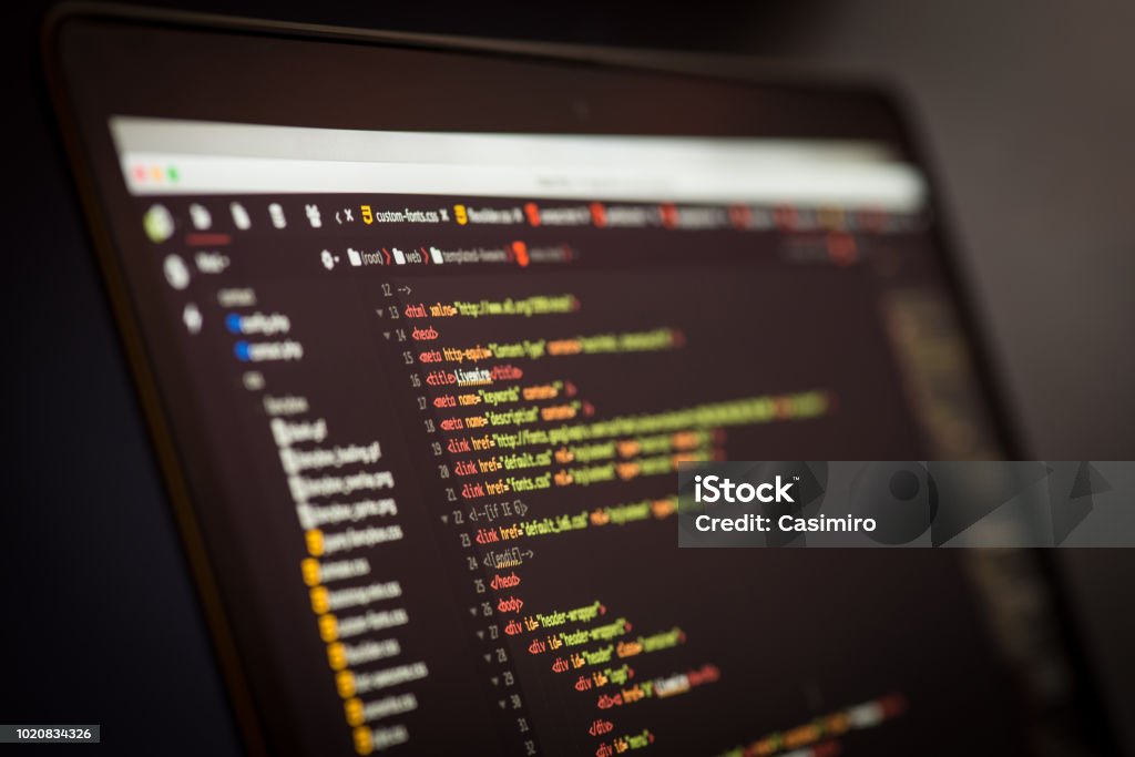 Html And Css Code Developing Screenshot Laptop Screen Stock Photo ...