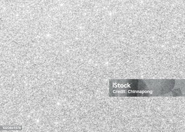 Silver Glitter Texture White Sparkling Shiny Wrapping Paper Background For Christmas Holiday Seasonal Wallpaper Decoration Greeting And Wedding Invitation Card Design Element Stock Photo - Download Image Now