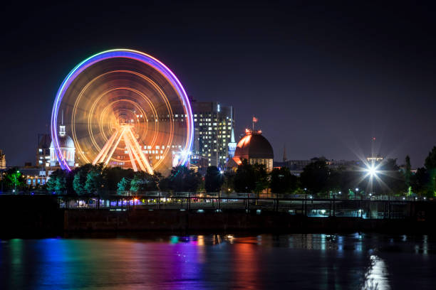 Montreal Cityscape Panorama in Summer at Night