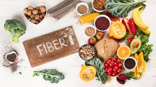 High Fiber Foods. High Fiber Foods. Healthy balanced dieting concept. Top view dietary fiber photos stock pictures, royalty-free photos & images
