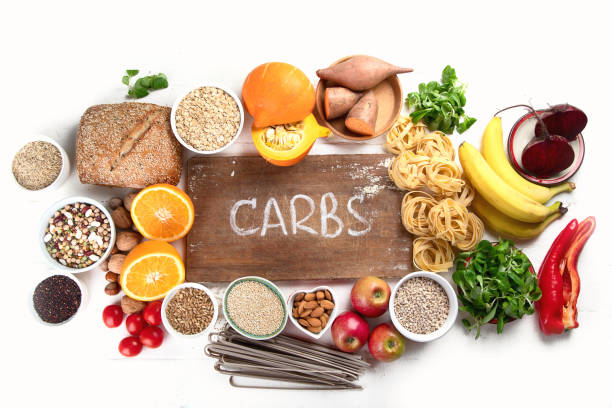 продукты с высоким содержанием углеводов - carbohydrate стоковые фото и изображения