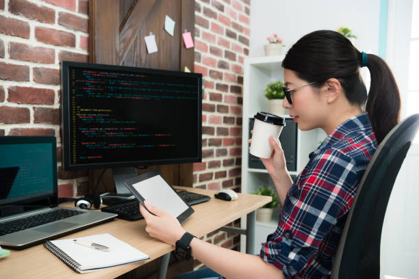 istock young business worker woman drinking hot coffee 1020933078
