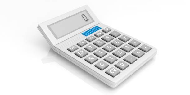istock Calculator on white background. 3d illustration 1020958282