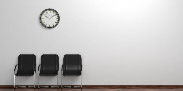 istock Waiting chairs on a wooden floor. 3d illustration 1020958300